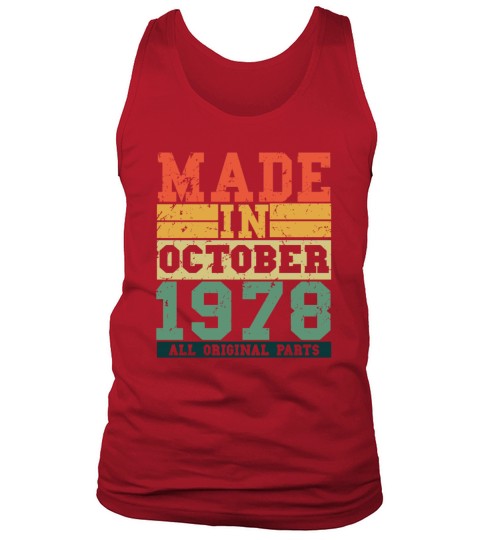 1978 Birthday october Vintage Saying Tank Top Unisex