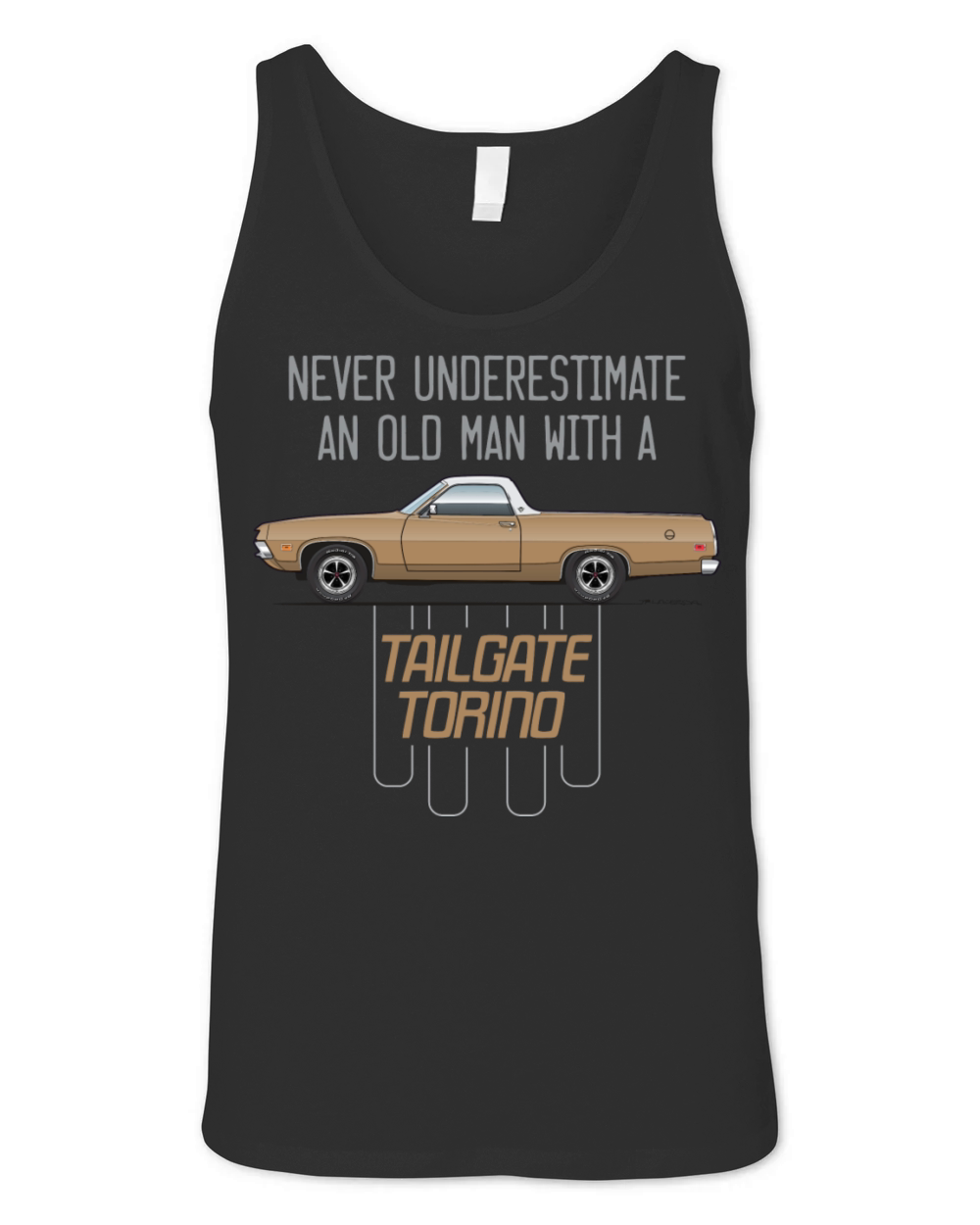 Never Underestimate an Old Man Tan Unisex Jersey Tank