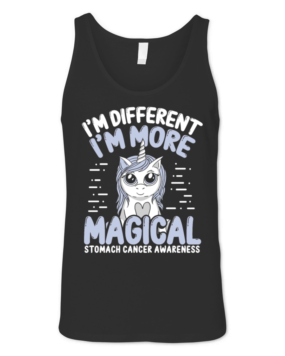 Stomach Cancer Awareness Unicorn Periwinkle Ribbon Unisex Jersey Tank