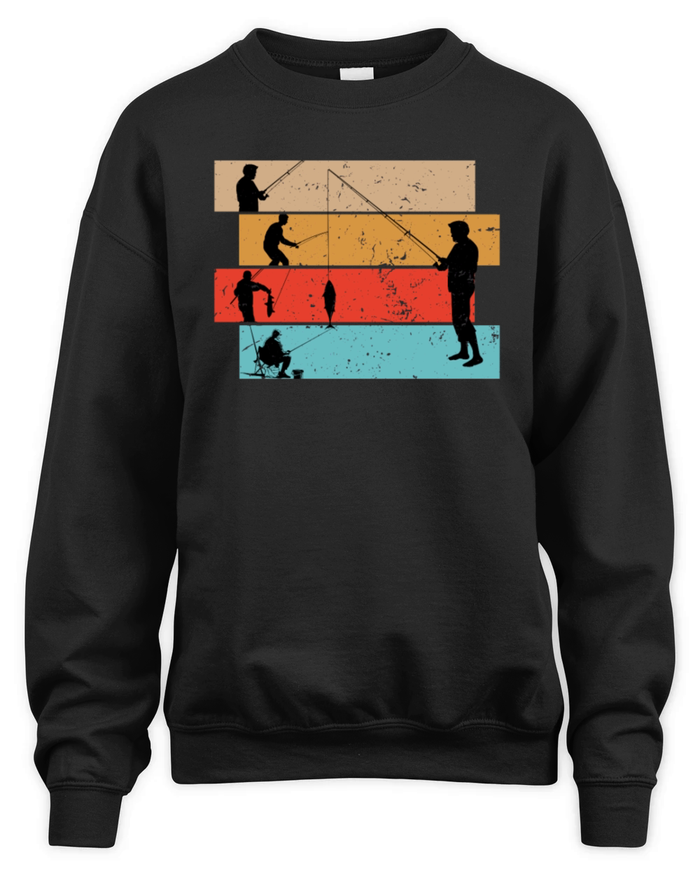Fishing silhouette vintage Unisex Premium Crewneck Sweatshirt