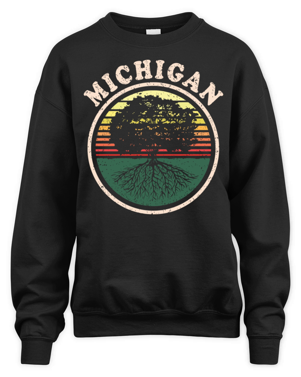 Michigan Vintage Sunset Roots Outdoors Souvenir Unisex Premium Crewneck Sweatshirt