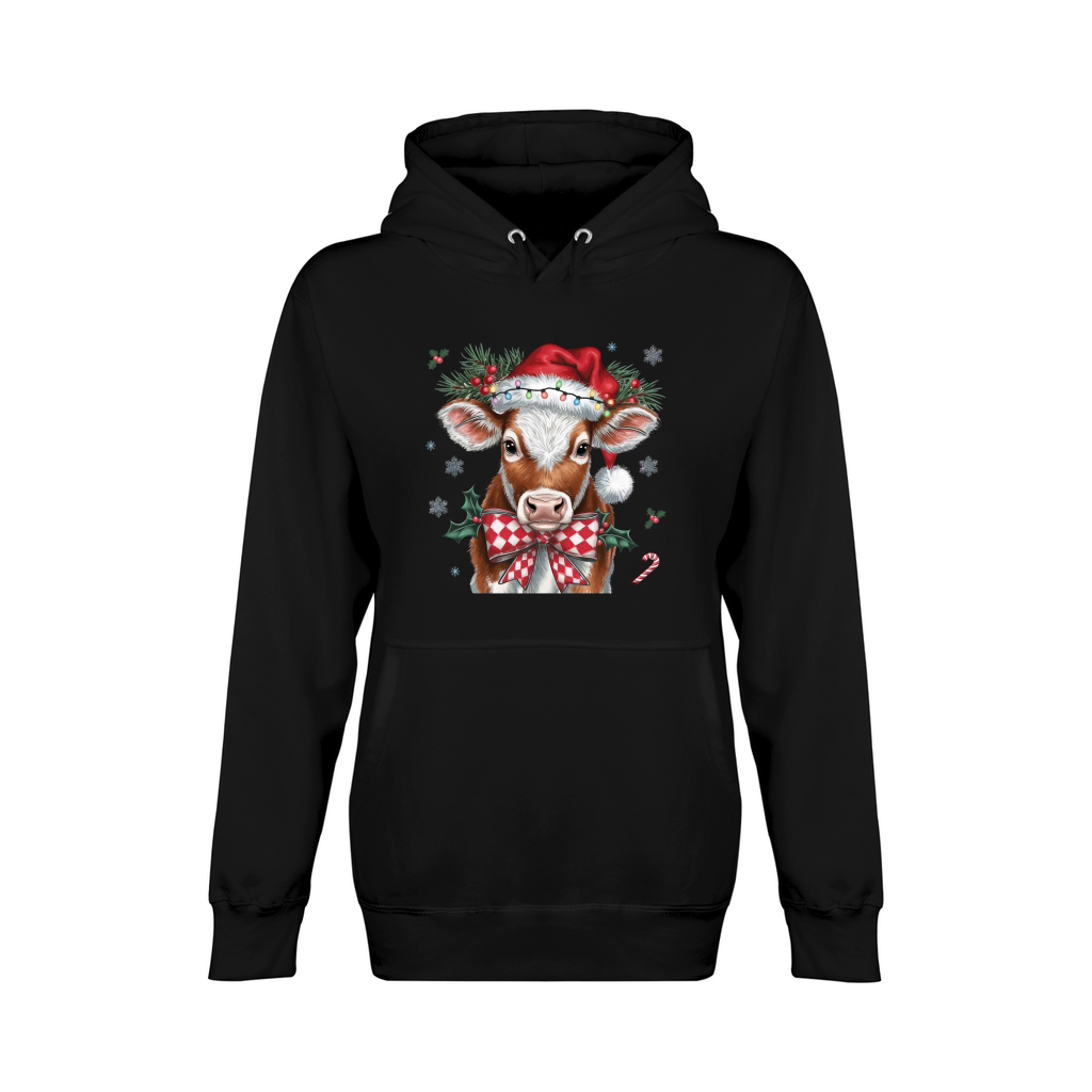 Christmas Cow coquette bow christmas Unisex Premium Pullover Hoodie