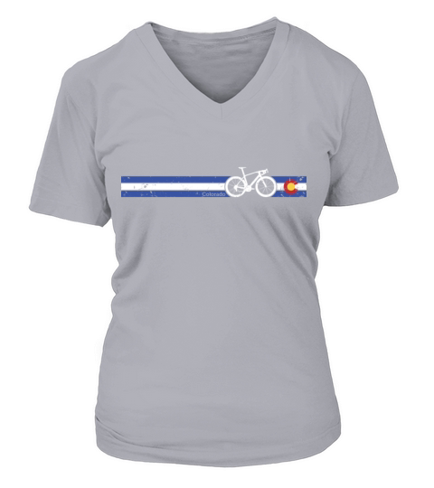 Colorado State Flag Cycling Bike Racing CO Road V-neck T-Shirt Woman