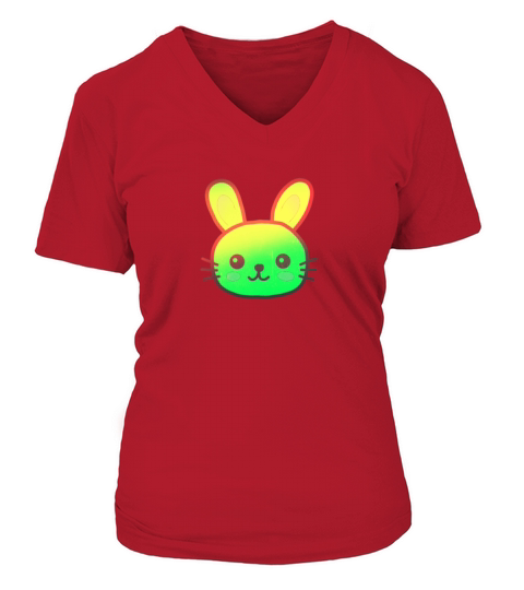 Colorful bunny Easter Bunny for easter bunny V-neck T-Shirt Woman