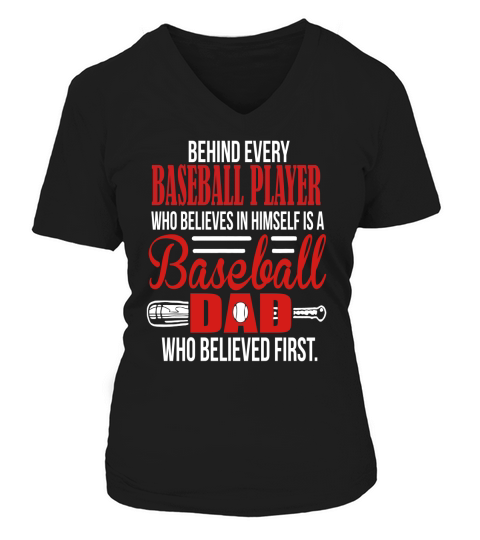 Dads Day Baseball Dad V-neck T-Shirt Woman