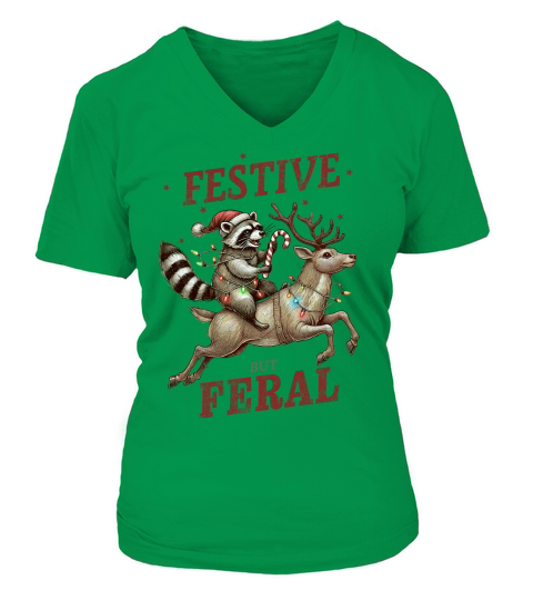 Festive but Feral V-neck T-Shirt Woman