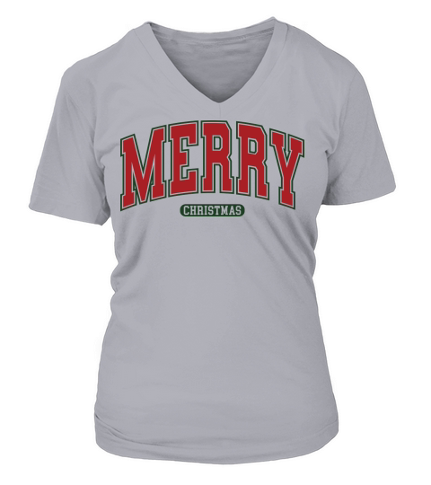 MerryChristmasVarsity V-neck T-Shirt Woman