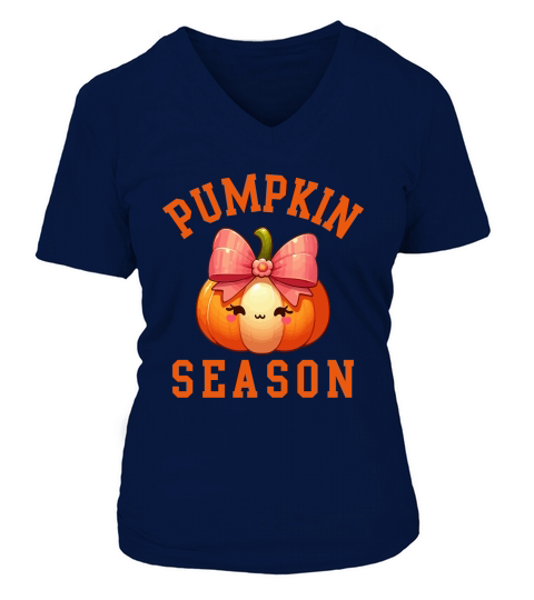 Pumpkin Season (color) V-neck T-Shirt Woman
