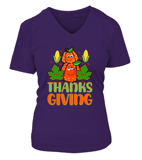 thanks giving 2 V-neck T-Shirt Woman