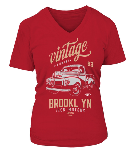 Vintage Classic Hotrods Vector V-neck T-Shirt Woman