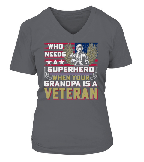 Who needs a superhero when your grandpa is a veteran V-neck T-Shirt Woman