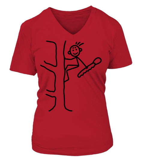 Woodcutter with chainsaw V-neck T-Shirt Woman