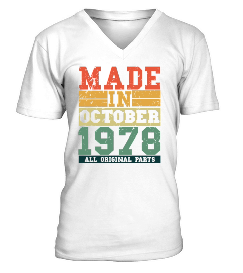 1978 Birthday october Vintage Saying V-Neck T-shirt