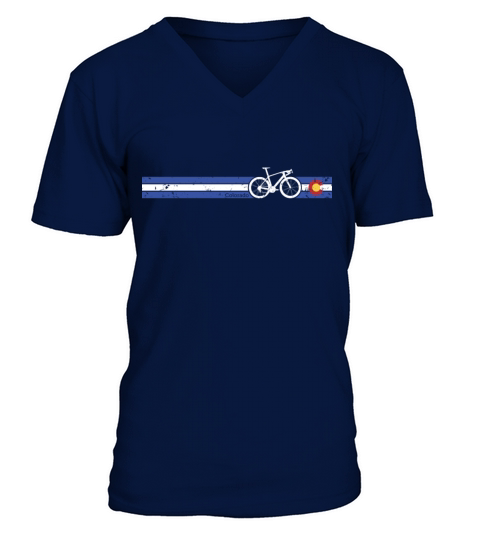 Colorado State Flag Cycling Bike Racing CO Road V-Neck T-shirt