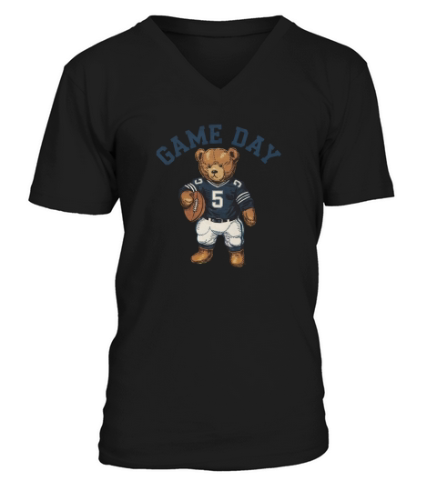 Game Day Football Vintage Bear 02 V-Neck T-shirt