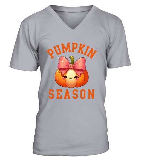 Pumpkin Season (color) V-Neck T-shirt