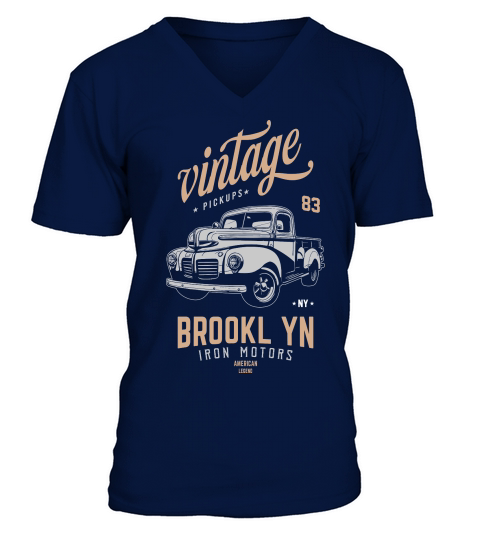 Vintage Classic Hotrods Vector V-Neck T-shirt