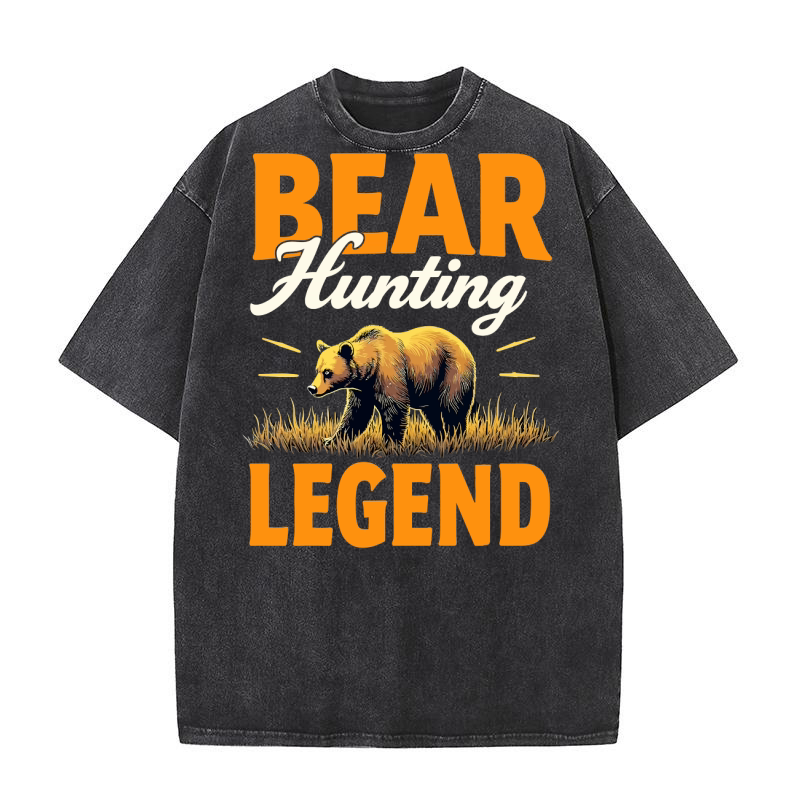 Bear hunting legend Washed T-Shirt
