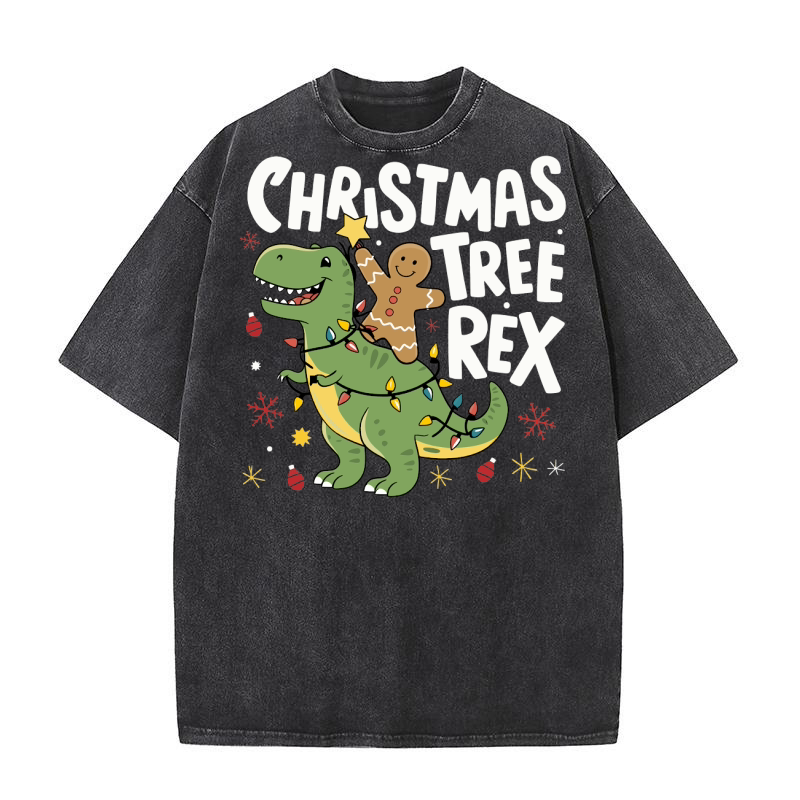 Christmas Tree Rex Washed T-Shirt