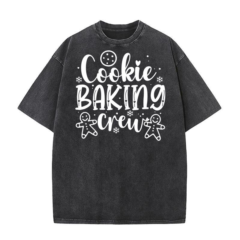 Cookie Baking Crew Funny Family Christmas Baking Washed T-Shirt