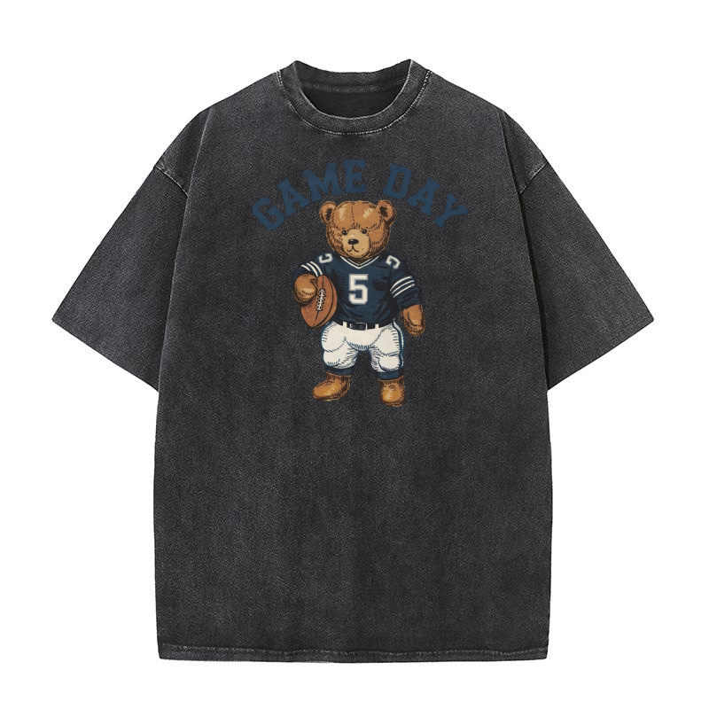 Game Day Football Vintage Bear 02 Washed T-Shirt