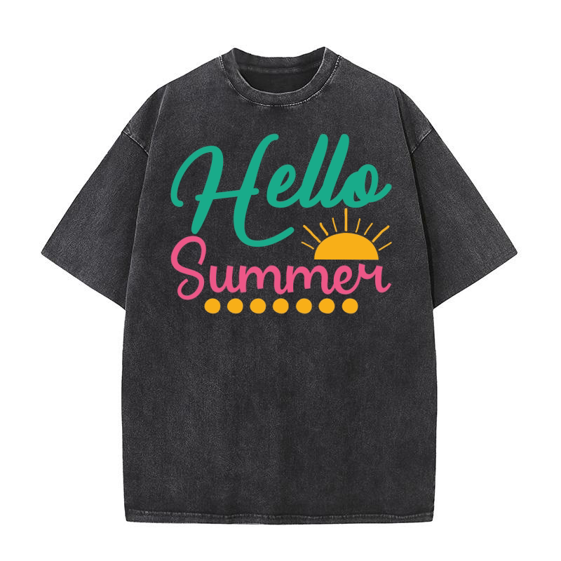 Hello summer Washed T-Shirt