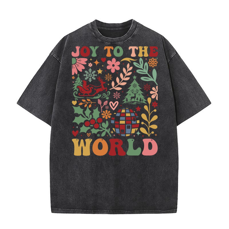 Holly Jolly  Boho Flowers  (10) Washed T-Shirt
