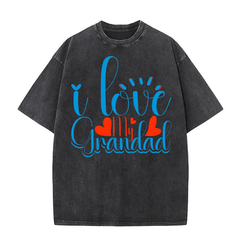 I Love My Grandad 8 Washed T-Shirt