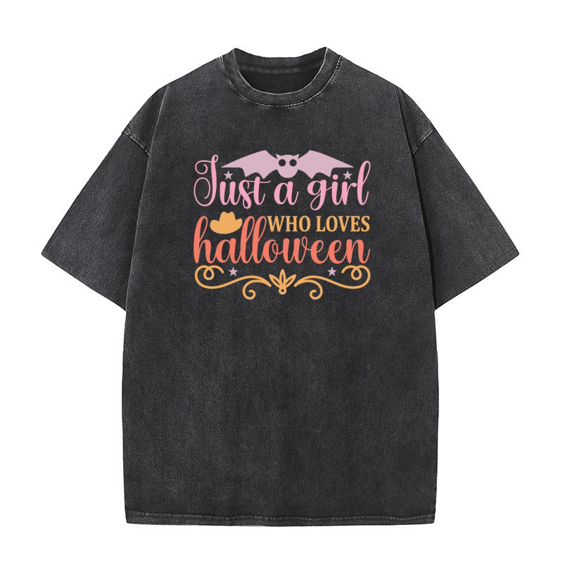 Just a girl who loves halloween Washed T-Shirt