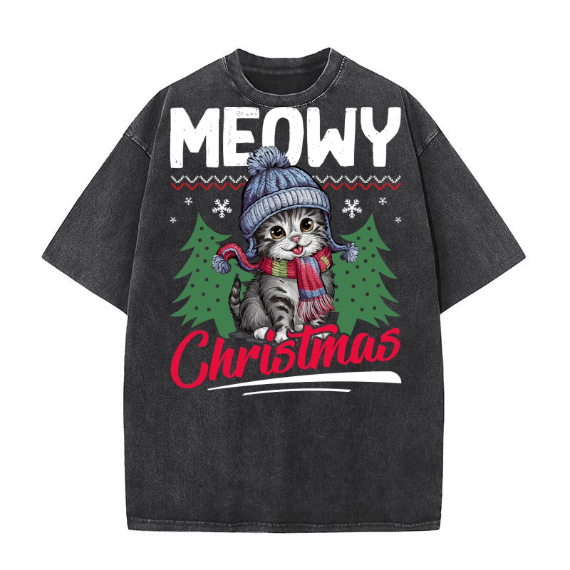 Meowy christmas 02 Washed T-Shirt