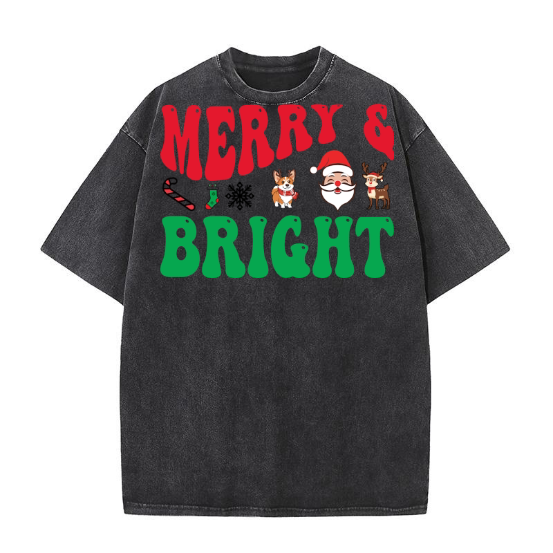 merry and bright 1 Washed T-Shirt