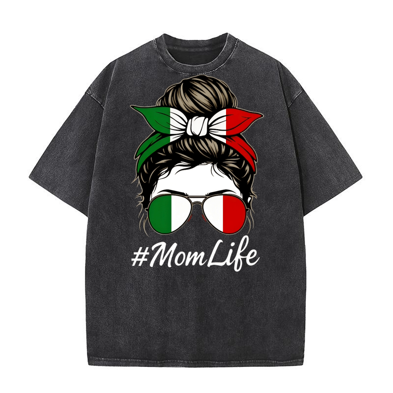 #Mom Life Washed T-Shirt