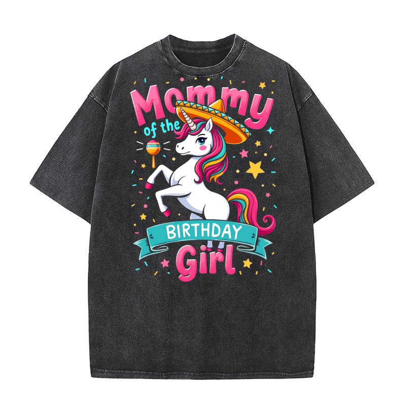 Mommy of the birthday girl Washed T-Shirt
