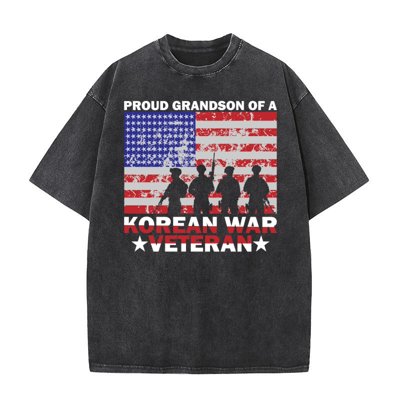 Proud Grandson Of A Korean War Veteran Washed T-Shirt