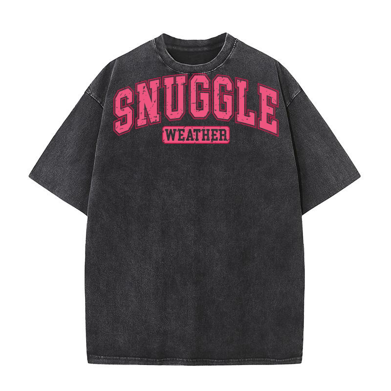 SnuggleWeatherPink03 Retro Washed T-Shirt
