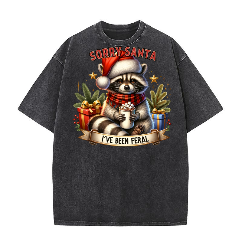 Sorry santa Ive been feral 06 Washed T-Shirt
