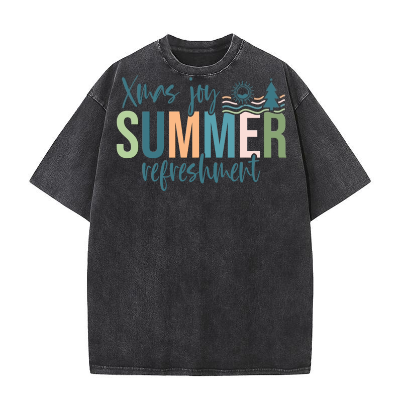 Xmas joy summer refreshment Washed T-Shirt