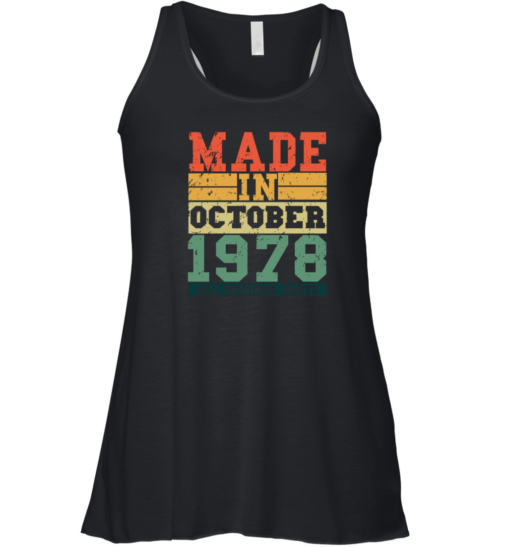 1978 Birthday october Vintage Saying Women's Flowy Tank Top