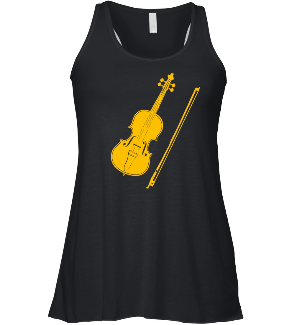 Music Instrument Violin Tshirt Women's Flowy Tank Top