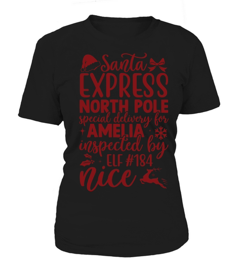 Santa express north pole special delivery for amelia Women's T-Shirt