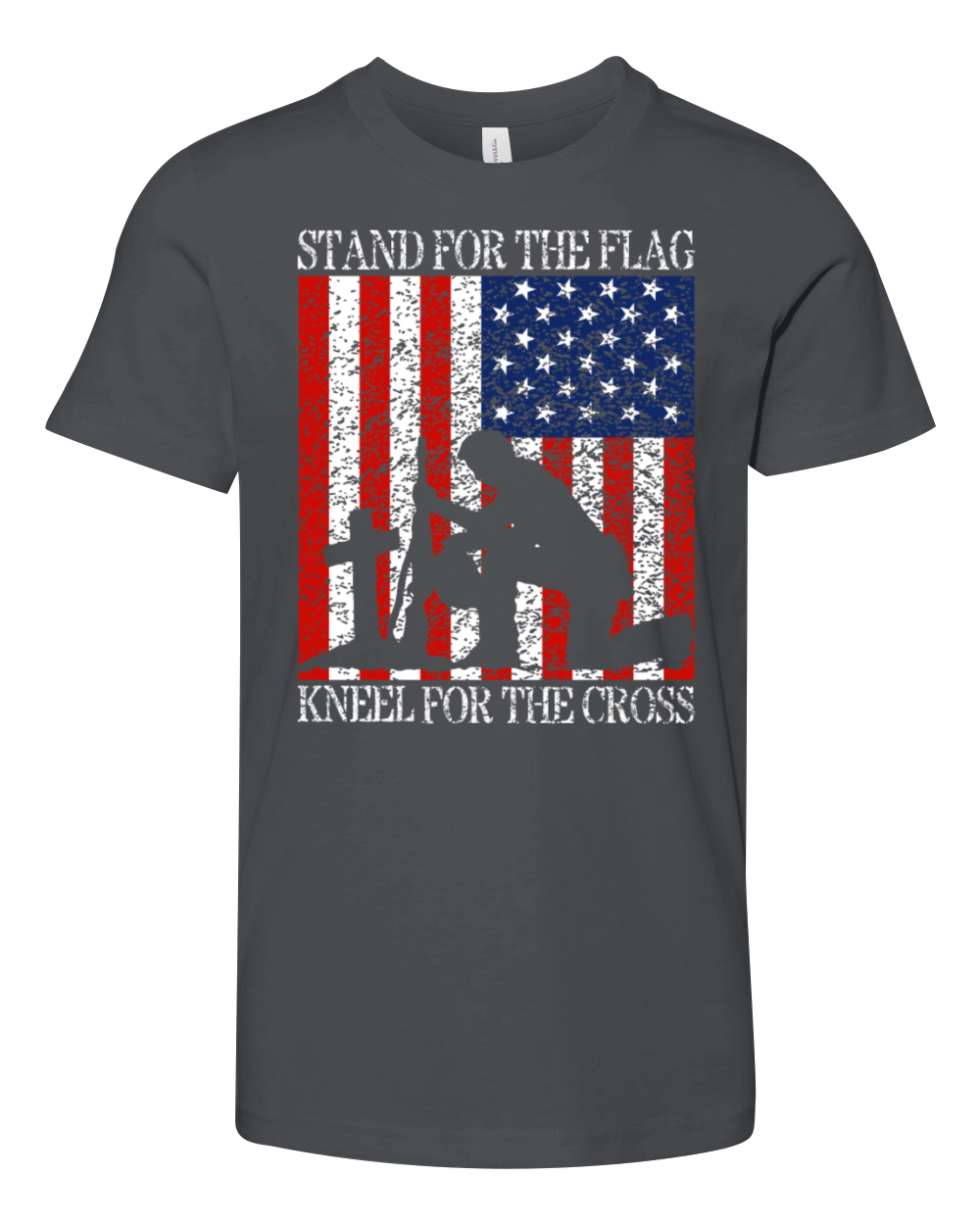 I Stand For The Flag And Kneel For The Cross Tee Youth Unisex Jersey Tee
