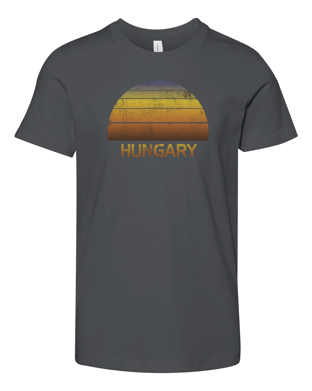 Vintage Sunset Hungary Family Vacation Souvenir Youth Unisex Jersey Tee