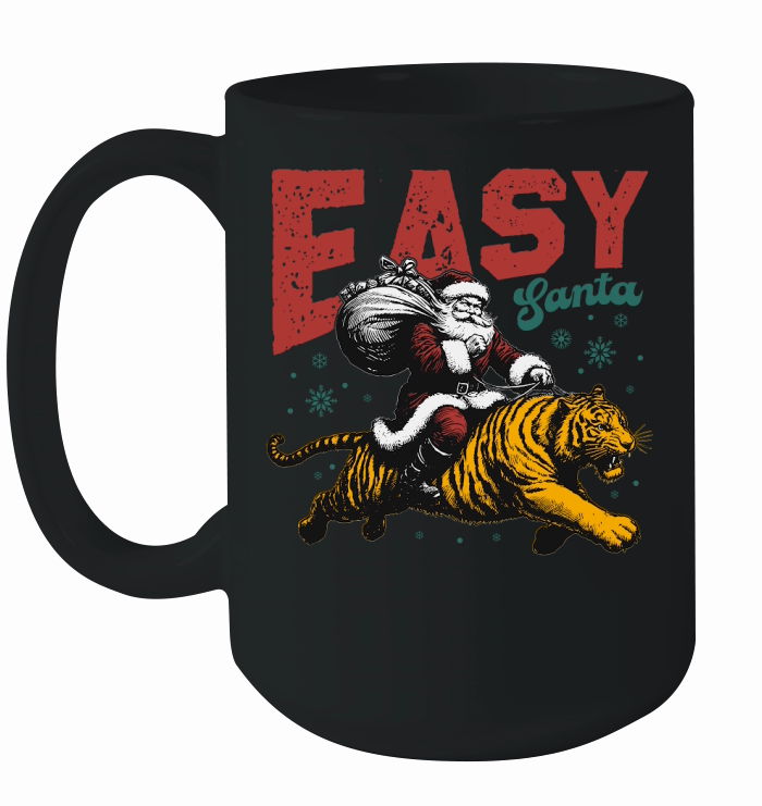Easy Santa Riding Tiger L Color Ceramic Mug
