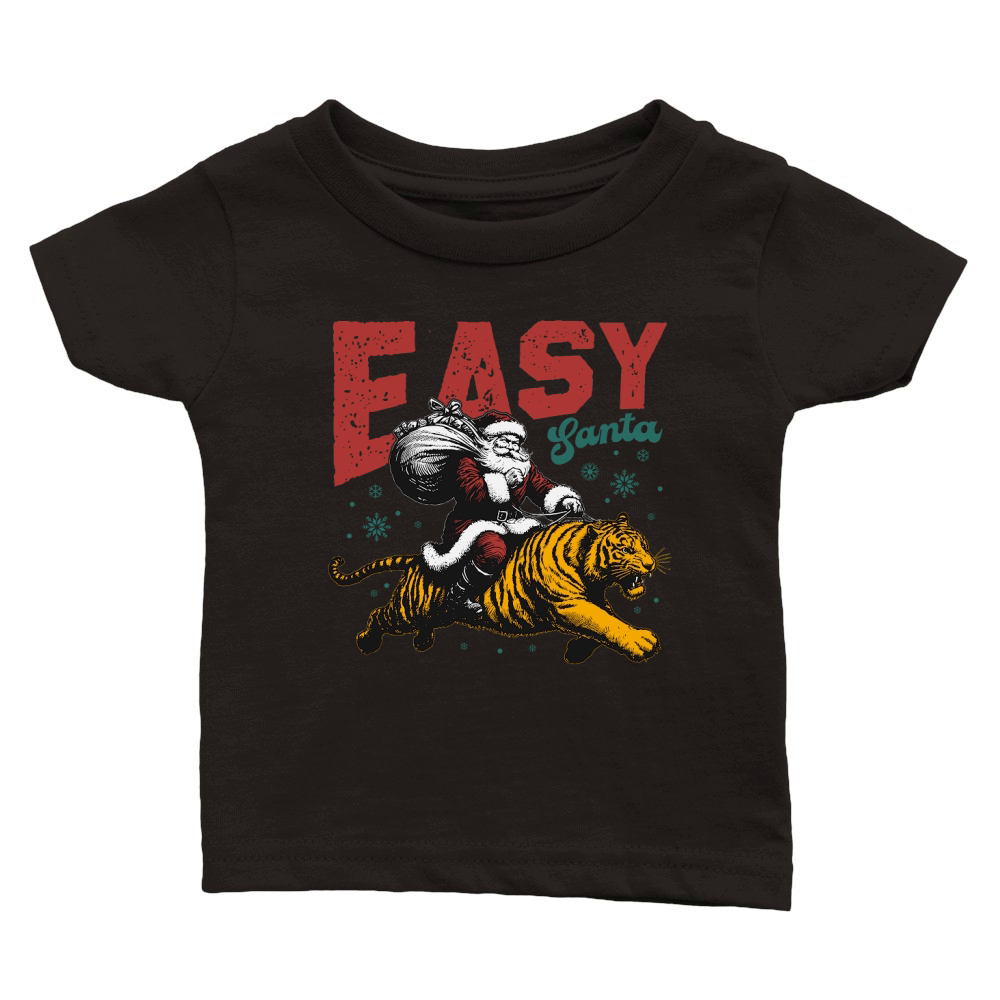 Easy Santa Riding Tiger L Color Classic Baby Crewneck T-shirt