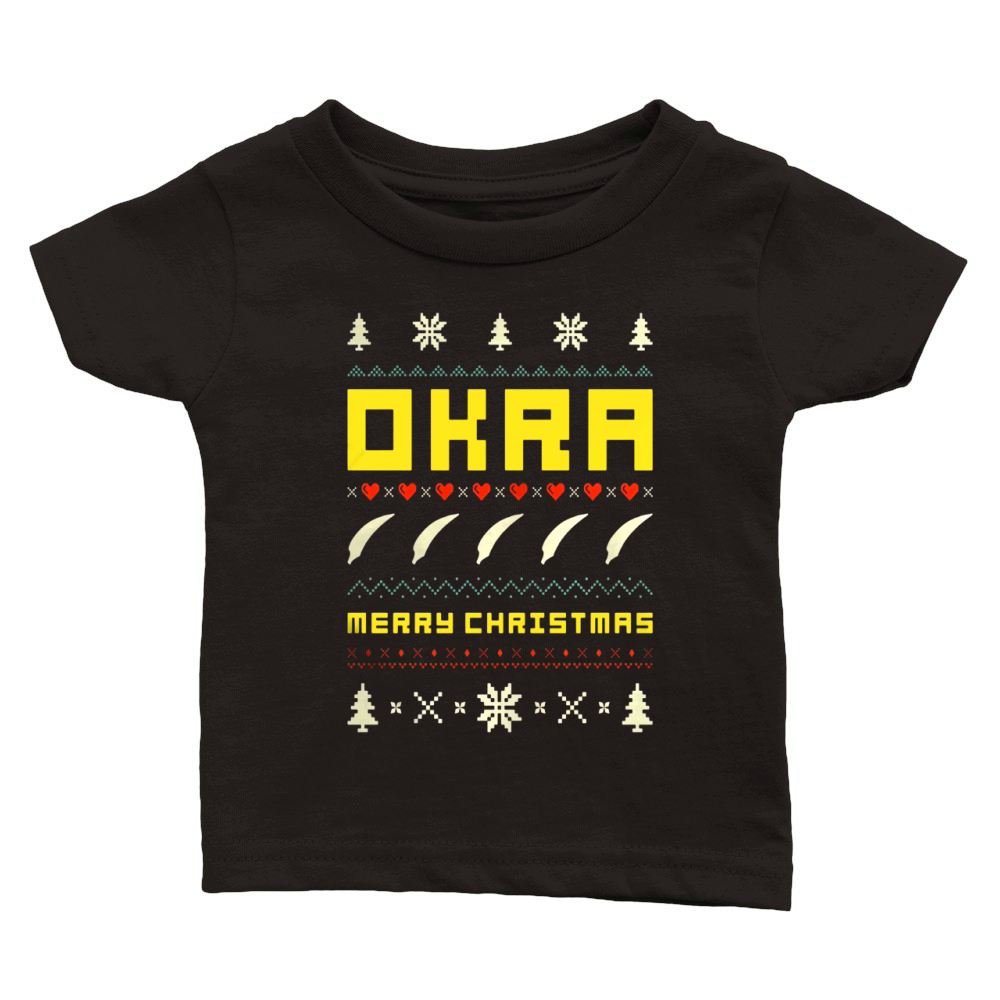 OKRA Ugly Christmas Vintage Retro Style Classic Baby Crewneck T-shirt