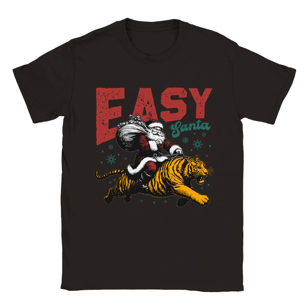 Easy Santa Riding Tiger L Color Classic Kids Crewneck T-shirt