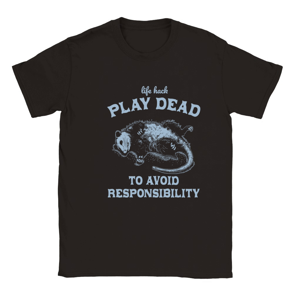 Life hack Play Dead To Avoid D Grey Classic Kids Crewneck T-shirt