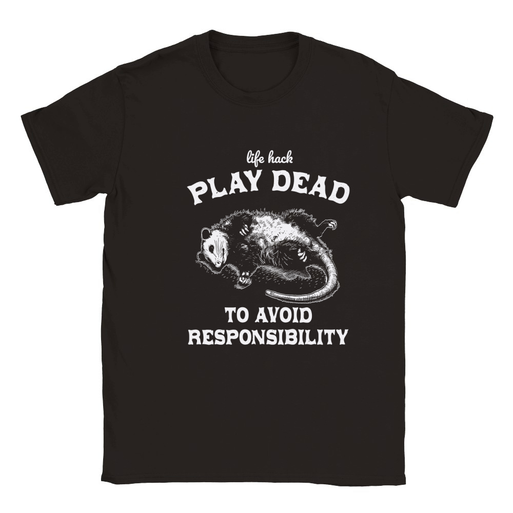 Life hack Play Dead To Avoid D White Classic Kids Crewneck T-shirt