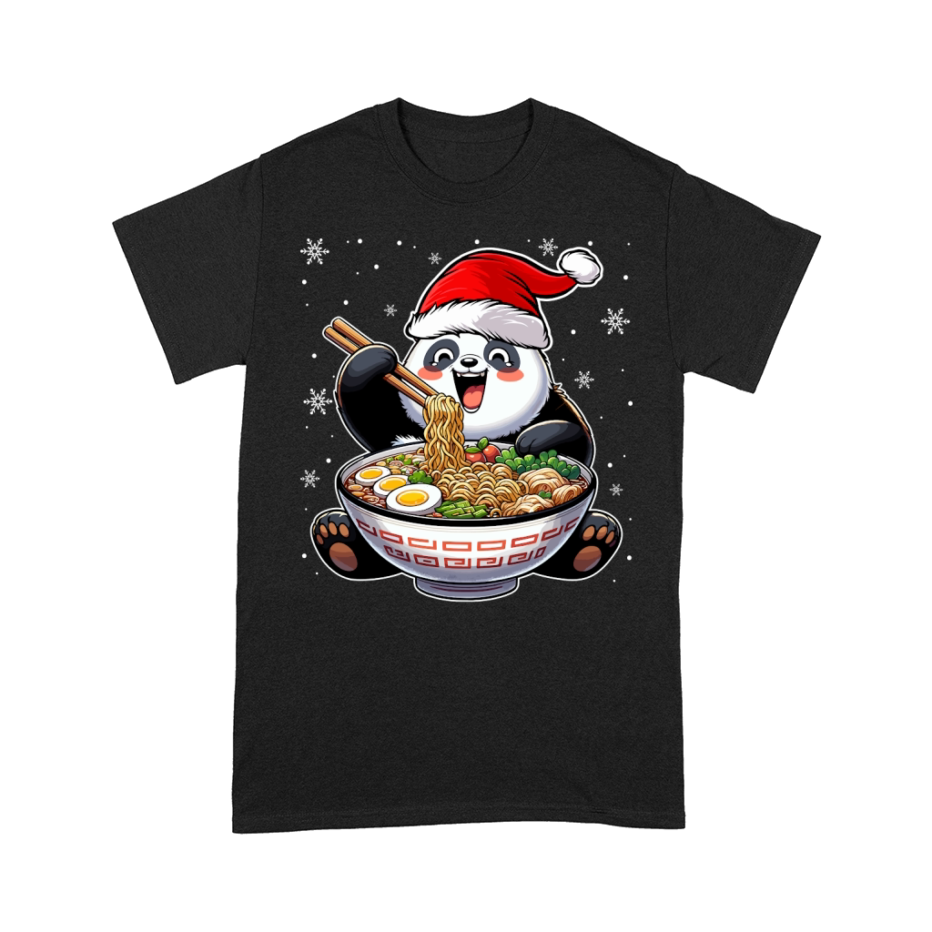 adorable panda eating ramen wearing santa hat 1 Comfort T-shirt