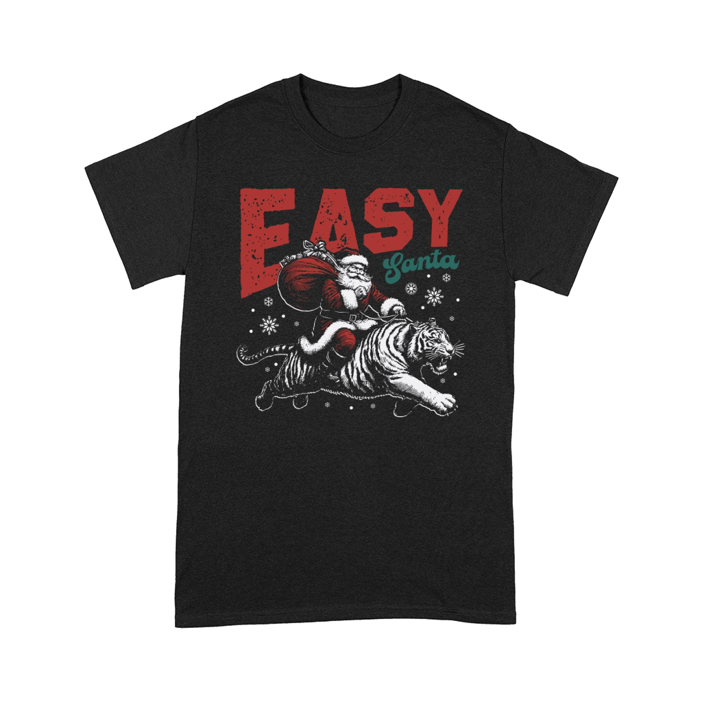 Easy Santa Riding Tiger D Color White Tiger Comfort T-shirt